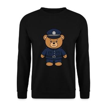 Ours en peluche Policier - Sweat-shirt Unisexe - noir - Devant - Alina (178cm) & Michal (187cm)
