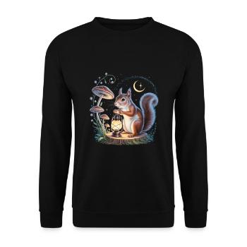 Whimsical Squirrel Cottagecore - Unisex Sweatshirt - black - Front - Alina (178cm) & Michal (187cm)