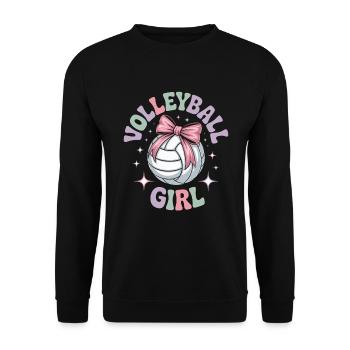 Volleyball Girl Volleyballer - Unisex Pullover - Schwarz - Vorne - Alina (178cm) & Michal (187cm)