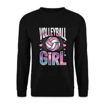 Volleyball Girl Volleyballer - Unisex Pullover - Schwarz - Vorne - Alina (178cm) & Michal (187cm)