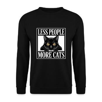 Less People More Cats - Unisex Sweatshirt - black - Front - Alina (178cm) & Michal (187cm)