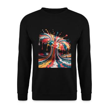 Rainbow Color Explosion - Unisex Sweatshirt - black - Front - Alina (178cm) & Michal (187cm)