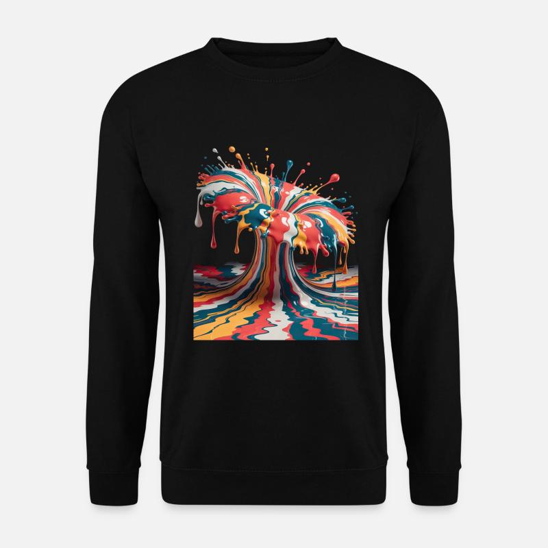 Regenbogen-Farbexplosion - Unisex Pullover - Schwarz