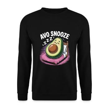 Faule Avocado Schlafen - Unisex Pullover - Schwarz - Vorne - Alina (178cm) & Michal (187cm)