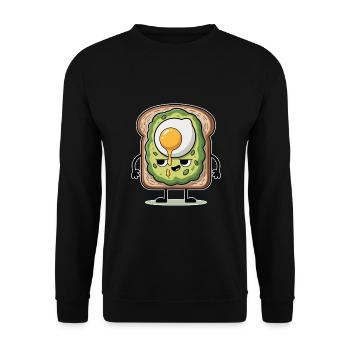 Cute Avocado And Egg On Toast - Unisex Sweatshirt - black - Front - Alina (178cm) & Michal (187cm)