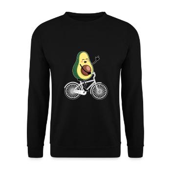 Funny Cycling Avocado - Unisex Sweatshirt - black - Front - Alina (178cm) & Michal (187cm)