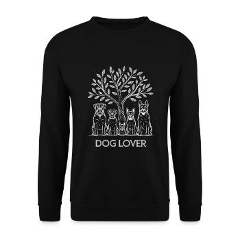 Hundefreund - Unisex Pullover - Schwarz - Vorne - Alina (178cm) & Michal (187cm)