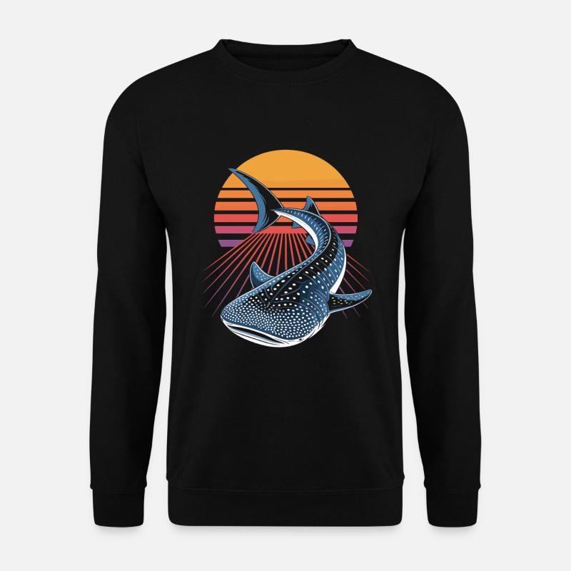 Whale Shark Retro Shark - Unisex Sweatshirt - black