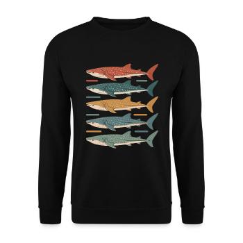 Walhai Hai Meeresbewohner Meer - Unisex Pullover - Schwarz - Vorne - Alina (178cm) & Michal (187cm)