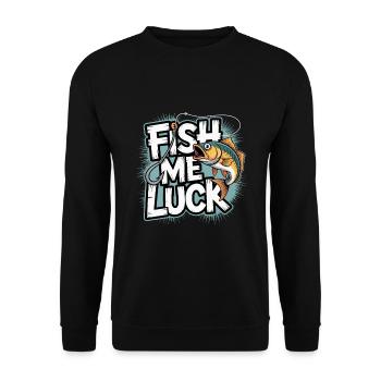 Drôle de pêche poisson moi chance - Sweat-shirt Unisexe - noir - Devant - Alina (178cm) & Michal (187cm)
