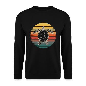 Vintage Turtle - Unisex Sweatshirt - black - Front - Alina (178cm) & Michal (187cm)