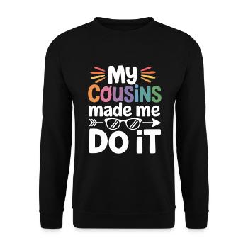 Drôle de cousins Cousin - Sweat-shirt Unisexe - noir - Devant - Alina (178cm) & Michal (187cm)