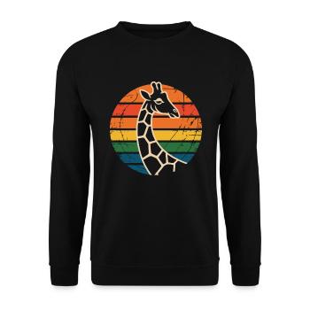 Safari animalier vintage du zoo des girafes - Sweat-shirt Unisexe - noir - Devant - Alina (178cm) & Michal (187cm)