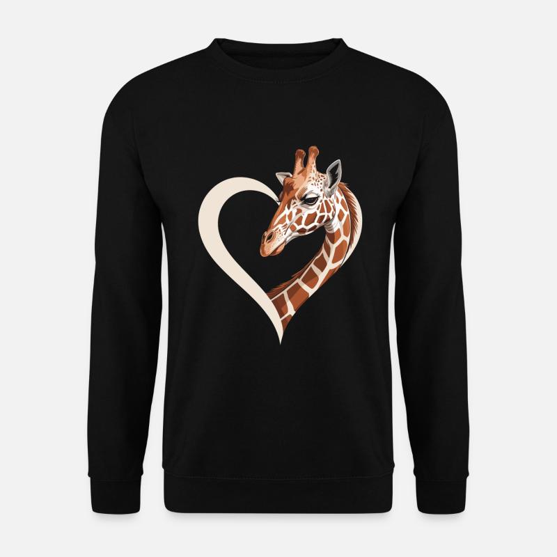 Giraffe Herz Safari - Unisex Pullover - Schwarz
