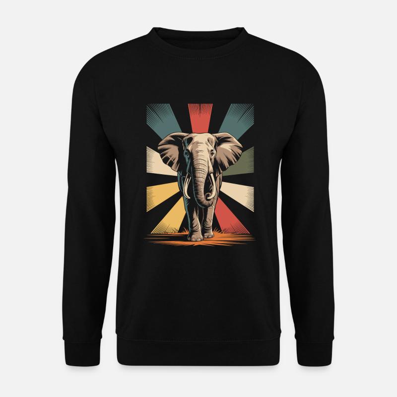 Elefant Safari Tier - Unisex Pullover - Schwarz