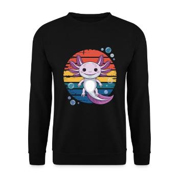 Axolotl - Sweat-shirt Unisexe - noir - Devant - Alina (178cm) & Michal (187cm)