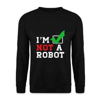 Je ne suis pas un robot sur Internet - Sweat-shirt Unisexe - noir - Devant - Alina (178cm) & Michal (187cm)