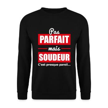 pas parfait mais soudeur soudure métier - Sweat-shirt Unisexe - noir - Devant - Alina (178cm) & Michal (187cm)