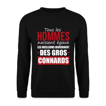 gros connard | les meilleurs | citation drôle - Sweat-shirt Unisexe - noir - Devant - Alina (178cm) & Michal (187cm)