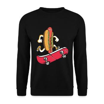 Hot Dog Skateboarder Skateboard skateboard skateboard - Sweat-shirt Unisexe - noir - Devant - Alina (178cm) & Michal (187cm)