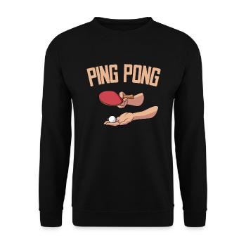 Servir Table Tennis Ball Joueur de Tennis de Table Ping - Sweat-shirt Unisexe - noir - Devant - Alina (178cm) & Michal (187cm)