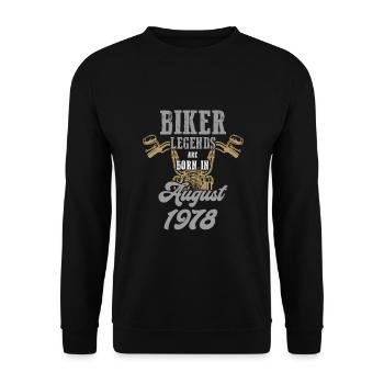Motard motard né en 1978 - Sweat-shirt Unisexe - noir - Devant - Alina (178cm) & Michal (187cm)