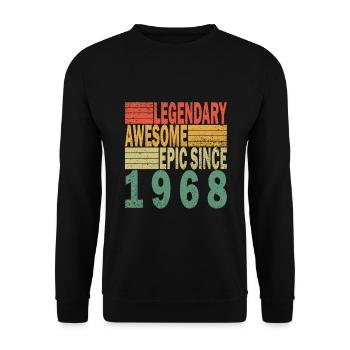 55. Geburtstag Jahrgang 1968 Vintage 1968 - Unisex Pullover - Schwarz - Vorne - Alina (178cm) & Michal (187cm)