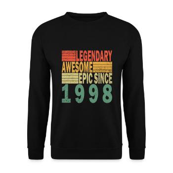 25. Geburtstag Jahrgang 1998 Vintage 1998 - Unisex Pullover - Schwarz - Vorne - Alina (178cm) & Michal (187cm)