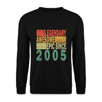 18. Geburtstag Jahrgang 2005 Vintage 2005 - Unisex Pullover - Schwarz - Vorne - Alina (178cm) & Michal (187cm)