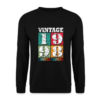25. Geburtstag Jahrgang 1998 Vintage 1998 - Unisex Pullover - Schwarz - Vorne - Alina (178cm) & Michal (187cm)