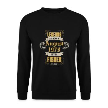 Pêcheur 1978 Pêche Pêcheur Poisson 45e anniversaire - Sweat-shirt Unisexe - noir - Devant - Alina (178cm) & Michal (187cm)
