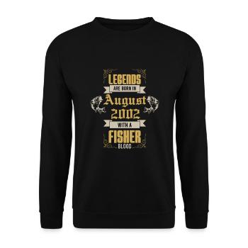 Fischer Angler Geburtstag 2002 - Unisex Pullover - Schwarz - Vorne - Alina (178cm) & Michal (187cm)