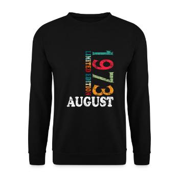 August 1973 Anniversary August 1973 August - Unisex Sweatshirt - black - Front - Alina (178cm) & Michal (187cm)