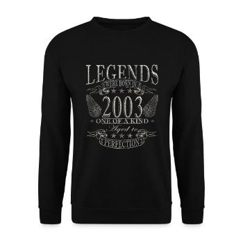 2003 Vintage Birthday Year of birth 2003 Gift - Unisex Sweatshirt - black - Front - Alina (178cm) & Michal (187cm)