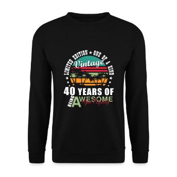 40th Birthday Vintage 1983 Vintage 1983 - Unisex Sweatshirt - black - Front - Alina (178cm) & Michal (187cm)