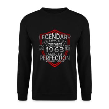 september 1963 Anniversary september 1963 september - Unisex Sweatshirt - black - Front - Alina (178cm) & Michal (187cm)