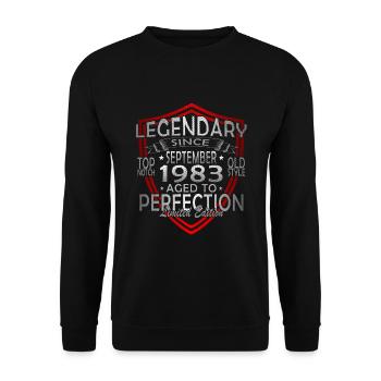 september 1983 anniversary september 1983 september - Unisex Sweatshirt - black - Front - Alina (178cm) & Michal (187cm)