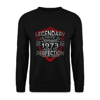 september 1973 Anniversary September 1973 September - Unisex Sweatshirt - black - Front - Alina (178cm) & Michal (187cm)