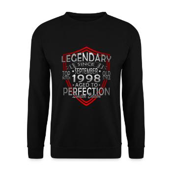 Septembre 1998 Anniversaire Septembre 1998 Septembre - Sweat-shirt Unisexe - noir - Devant - Alina (178cm) & Michal (187cm)