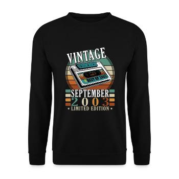 September 2003 Anniversary September 2003 September - Unisex Sweatshirt - black - Front - Alina (178cm) & Michal (187cm)
