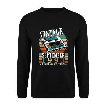 Septembre 1993 Anniversaire Septembre 1993 Septembre - Sweat-shirt Unisexe - noir - Devant - Alina (178cm) & Michal (187cm)