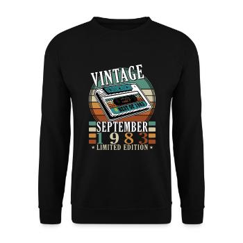 september 1983 anniversary september 1983 september - Unisex Sweatshirt - black - Front - Alina (178cm) & Michal (187cm)