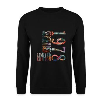 september 1978 Jahrgang Geburtstag Vintage Geschen - Unisex Pullover - Schwarz - Vorne - Alina (178cm) & Michal (187cm)