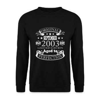 September 2003 Anniversary September 2003 September - Unisex Sweatshirt - black - Front - Alina (178cm) & Michal (187cm)