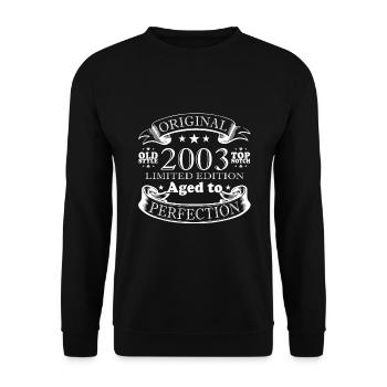 2003 Vintage Birthday Year of birth 2003 Gift - Unisex Sweatshirt - black - Front - Alina (178cm) & Michal (187cm)