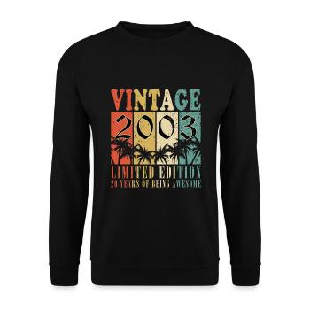 2003 Vintage Birthday Year of birth 2003 Gift - Unisex Sweatshirt - black - Front - Alina (178cm) & Michal (187cm)