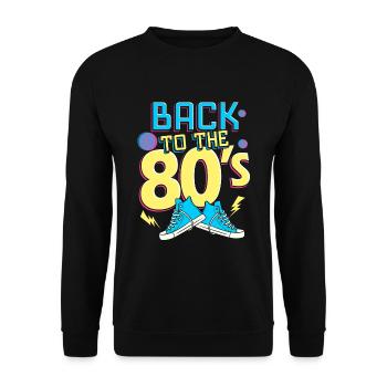 Retour aux années 80 - Zürück in die 80er - Rétro - Sweat-shirt Unisexe - noir - Devant - Alina (178cm) & Michal (187cm)