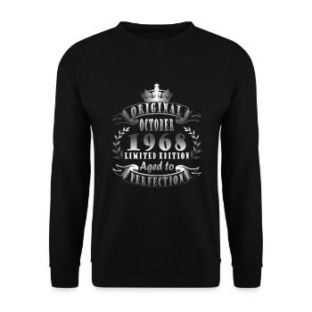 october 1968 anniversary october 1968 october - Unisex Sweatshirt - black - Front - Alina (178cm) & Michal (187cm)
