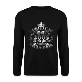 october 2005 anniversary october 2005 october - Unisex Sweatshirt - black - Front - Alina (178cm) & Michal (187cm)