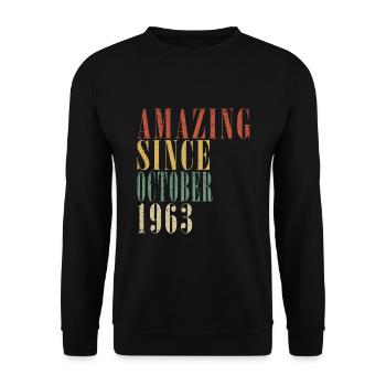 october 1963 anniversary october 1963 october - Unisex Sweatshirt - black - Front - Alina (178cm) & Michal (187cm)